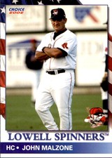 2002 Lowell Spinners Choice #33 John Malzone Bellingham Massachusetts MA Card