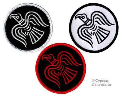 LOTE 3 PARCHES REDONDOS BANDERA NORUEGA VIKINGO ODIN CUERVO EMBLEMA BANDERA LEIF ERICSON nuevo Foto 1 de 4