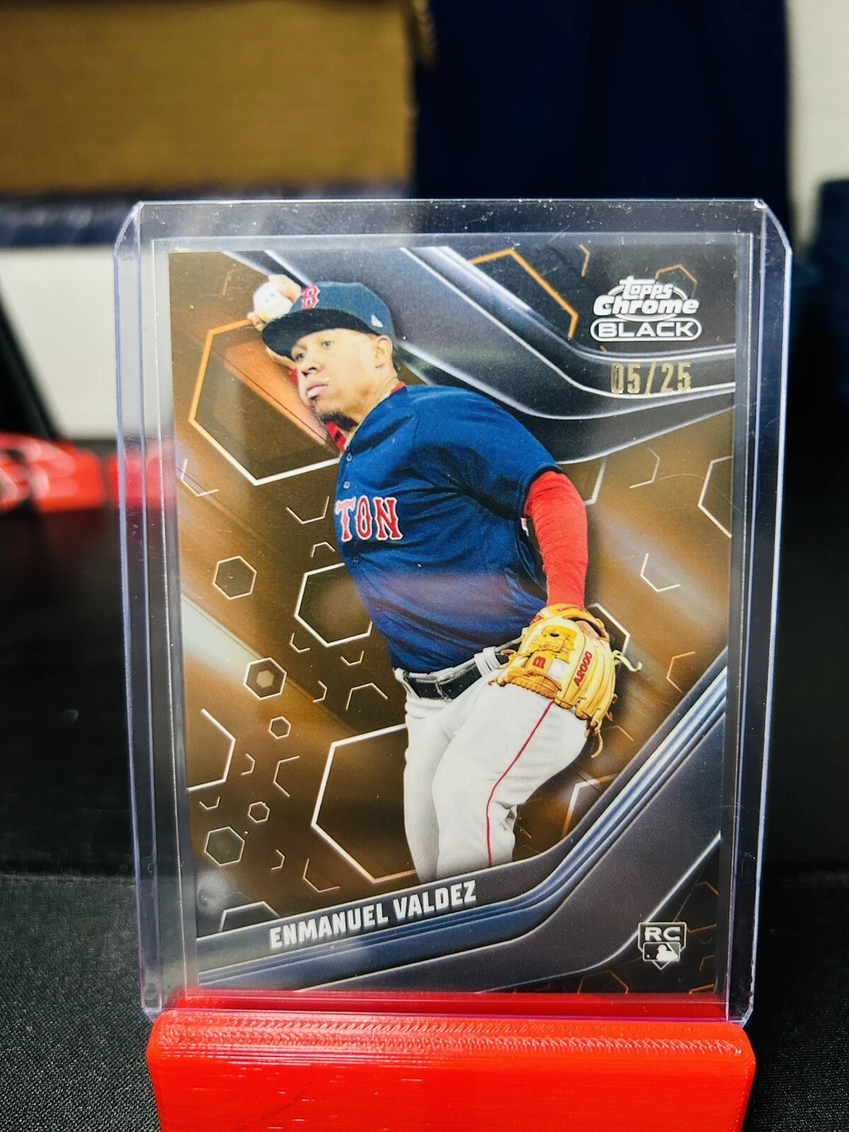 2023 Topps Chrome Black Enmanuel Valdez Orange Refractor Rookie /25 #69