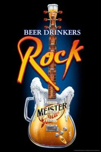 Beer Drinkers Rock Guitar Music Cool Wall Decor Art Print Poster 24x36 - Picture 1 of 1