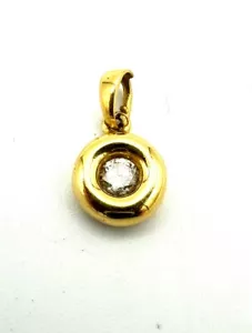MAGNIFIQUE PENDENTIF OR 18 CARATS - Diamant serti clos 0,25 carat G/VS1 - 1,35g - Imagen 1 de 2