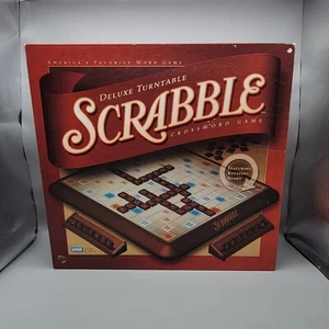Deluxe Turntable Scrabble Crossword Board Game Parker Brothers Complete - Picture 1 of 23