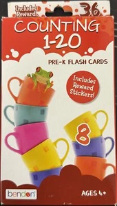 Bendon Counting 1-20 Pre-K Flash Cards Includes Reward Sticker NEW - Picture 1 of 2