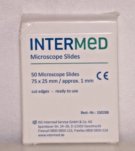 3x50 Stück Intermed 100288 Objekttrager Mattrand 75x25mm ca. 1 mm Neu - Bild 1 von 4