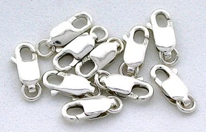 THREE 12.5mm x 5mm Pure REAL SOLID PURE Sterling Silver Lobster Clasps EBS6975 - Picture 1 of 1