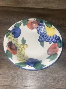 Dansk Tuscany Collection Multicolored Fruit Rim White Round Serving Bowl 10 3/8” - Picture 1 of 3
