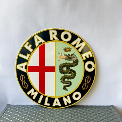 Vintage High-Quality Alfa Romeo Sign - XL Alfa Romeo MILANO sign - 19.7" (50cm) - Image 1 of 4
