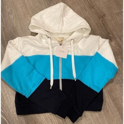 Sudadera con capucha corta doble cremallera completa talla mediana Foto 1 de 4