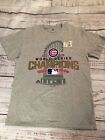 Chicago Cubs 2016 World Series Champions ~Majestic ~ T-shirt gris MLB T-shirt ~ Taille S