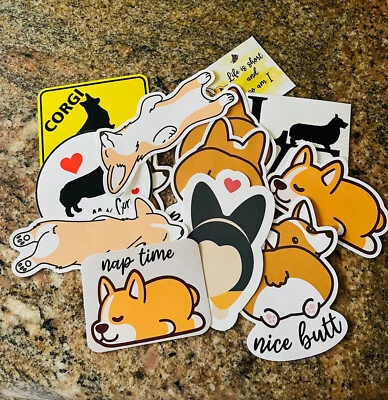 Corgi Sticker Pack / Lot - 14 vinyl decals