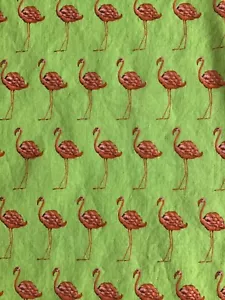 Flamingo Fabric Tina Givens Westminster Fibers 2 Yds Flamingos Lime Green #TG12 - Picture 1 of 12