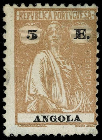 ANGOLA 1925 5 E Yellow Brown Ceres Fine Used, Light Cancel [CE219, Sct#156] Cover