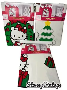Hello Kitty Christmas Shower Curtain Bathroom Bundle - Picture 1 of 6