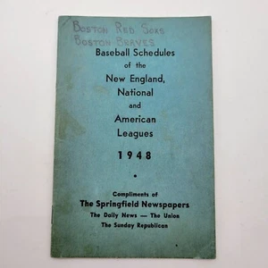 1948 Baseball Schedules of the New England, National and American Leagues - Picture 1 of 7