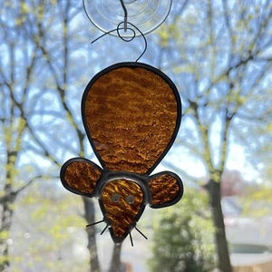 Vintage 70's Handmade Stained Glass  ~ Mouse  ~ Window Sun Catcher - Picture 1 of 3