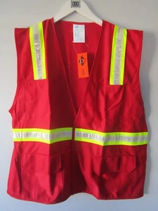 Safety Vest WW Adult Size XL High Visible Red Professional Hook N Loop Poly NEW - Picture 1 of 12