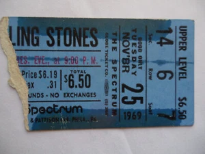 ROLLING STONES__1969__ Boleto de boleto de concierto__Tour de banquetes de mendigos__Filadelfia - Imagen 1 de 10