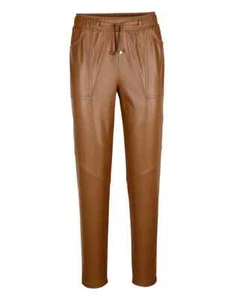 ALBA MODA  Damen Jogpant in Nappa Leder Optik Taupe Größe-36,40,46,  NEU - Bild 1 von 12