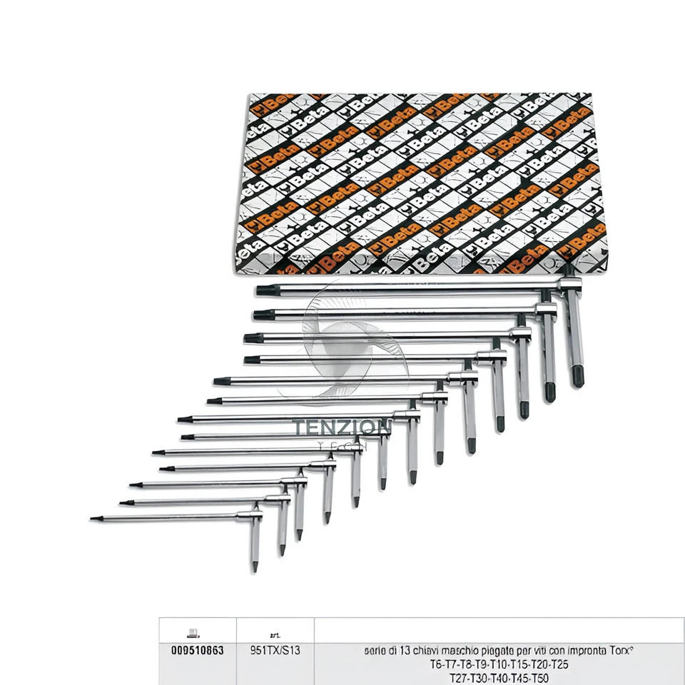 Set 13 Chiavi A T Torx T6-T50 - Beta 951TX/S13 - Immagine 1 di 1