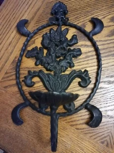 Wrought Iron Wall Sconce Flower Design 14'' - Picture 1 of 6