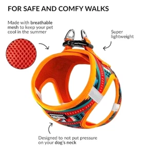 Step-in Air Dog Harness All Weather Aztec pattern Easy put on Reflective size M - Picture 1 of 7