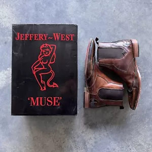 JEFFERY WEST ‘MUSE’ Mens Scarface Chelsea Boots Brown K032 UK 8 Custom - Picture 1 of 7