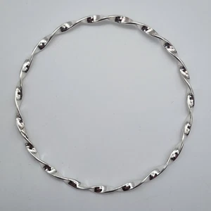 Milor Italy Twisted Sterling Silver 925 Bangle Bracelet - 7.9" - Picture 1 of 9