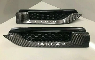 Par de ventilaciones eléctricas para guardabarros laterales de fibra de carbono genuino Jaguar F-TYPE  Foto 1 de 4