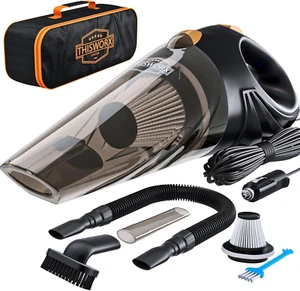 Car Vacuum Cleaner Portable High Power,Handheld w/3 Attachments,16 Ft Cord & Bag - Picture 1 of 11