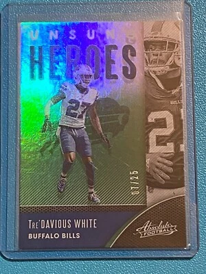 2020 Panini Absolute Football Green Unsung Heroes #UH-TW Tre'Davious WHITE #/25 - Image 1 of 2