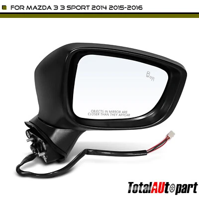 Espejo retrovisor eléctrico negro con punto ciego para Mazda 3 3 Sport 2014-2016 lado del pasajero Foto 1 de 4