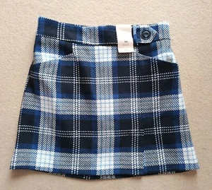 New Tu - Blue & White Checked Tartan Dogtooth Lined Mini Skirt - Size 12 - Picture 1 of 3