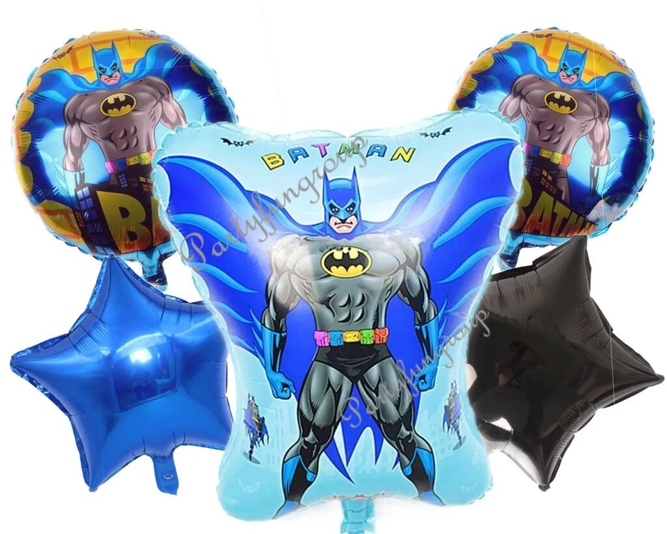 Batman Balloons 5pcs Super Heros Party Decoration Easy Set up Premium Quality - image 1 of 1