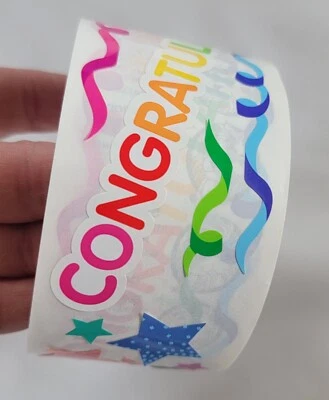 Vtg NOS Sandylion Sticker -Congratulations - Roll Of 50 Mods - Image 1 of 4