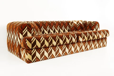 Jack Lenor Larsen Milo Baughman Style Mid Century Sofa Cover