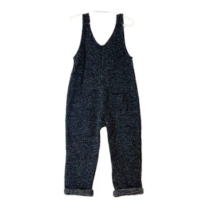 Zara Overalls Jumpsuit Romper Girls Size 4-5 Gray Pants Cuffed Hem Knit - Picture 1 of 5