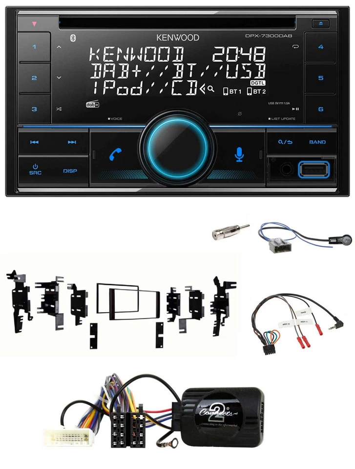 Kenwood CD 2DIN DAB USB Lenkrad Bluetooth Autoradio für Nissan Versa Tiida C11 2 - Bild 1 von 4