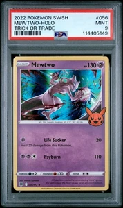 2022 POKEMON SWORD & SHIELD BRILLIANT STARS #056 MEWTWO-HOLO PSA 9 - Picture 1 of 2
