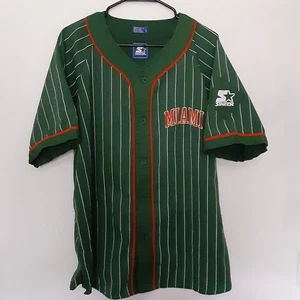 Vintage Miami Hurricanes Baseball Pinstripe Starter Jersey Size Large Sabastian - Picture 1 of 9