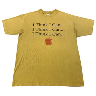 Vintage Apple Computer Shirt Mens XL 90s 80s Hypercard I Think I Can Logo Tee - Image 1 of 4