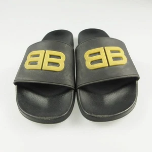Sandali BB originali BALENCIAGA POOL SLIDE neri taglia 44,5 656395 logo indossati usati - Foto 1 di 10