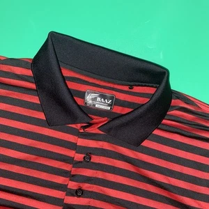 Camisa polo de golf Baaz de rendimiento de manga corta a rayas rojas grandes para hombre - Imagen 1 de 7