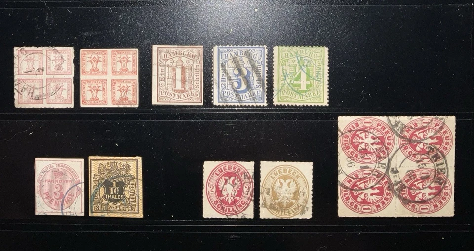 Germany States Early Stamps — Hamburg, Hannover, Luebeck & More! CV$650.00+ - Image 1 of 1
