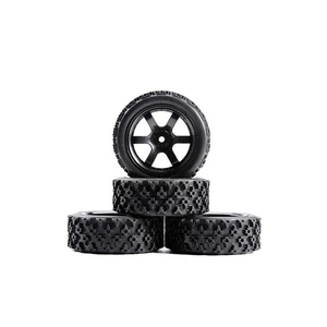 4 Stck. Maßstab 1/10 RC Rallye Reifen & 12 mm Sechskant Räder für HSP HPI RC Off Road Auto D6NK - Bild 1 von 21