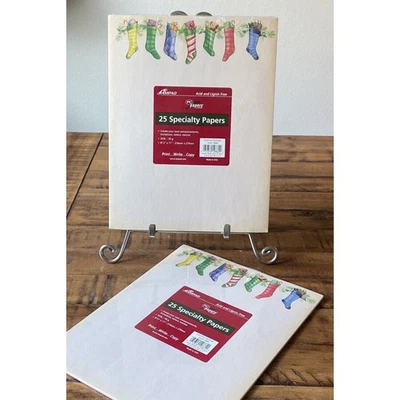 2 “Christmas Stockings” 25 Sheets Specialty Paper 8.5" x 11" Holiday Ampad NEW - Image 1 of 4