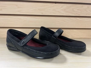 Neu ohne Karton Aetrex Beeren Mary Jane Damengröße 6 W schwarzes Leder & Neopren KOMFORT - Bild 1 von 12