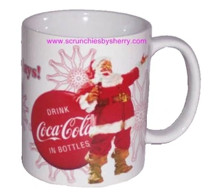 Coke Coca Cola Cup Coffee Mug Happy Holidays Ceramic Santa Christmas Vintage - Picture 1 of 3