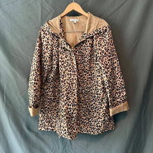 Kim Rogers Jacke Leopardenmuster mit Kapuze Größe L leicht - Bild 1 von 4