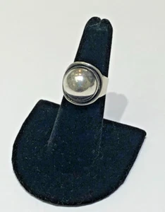 Vintage Modernist COF Frydensberg Denmark Sterling Silver Dome Ring-Self size - Picture 1 of 8