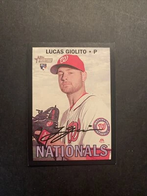 2016 Topps Heritage High Number Lucas Giolito RC Wal-Mart Black Border #THC-514 - Image 1 of 2